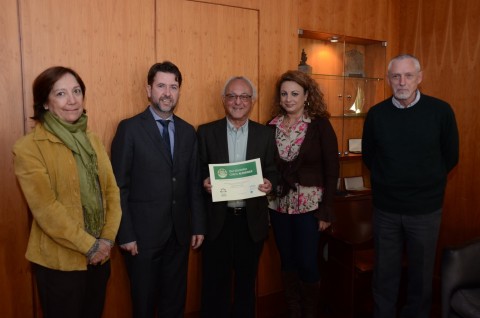 El presidente del Cabildo, Carlos Alonso Rodríguez , la consejera de Acción Social, Cristina Valido y el presidente de AFATE Manuel Ángel Hernández