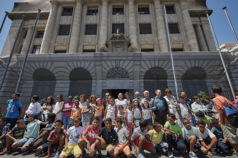 Recepción de los niños saharauis en el Cabildo de Tenerife