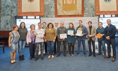Foto de familia de los ganadores del I Concurso de Cortos de SINPROMI