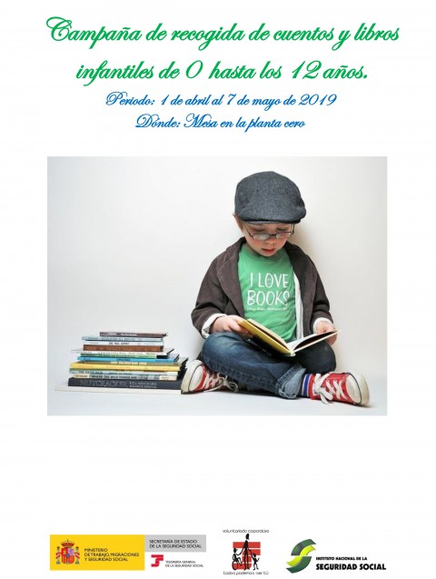 Cartel “Campaña de recogida de cuentos y libros infantiles hasta los 12 años”