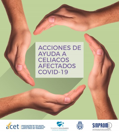 Cartel de la Campaña de ACET "Acciones de Ayuda a Celiacos Afectados por el COVID-19"