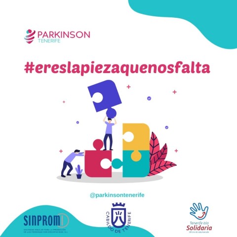 Cartel de la campaña "#ereslapiezaquenosfalta" de Parkinson de Tenerife