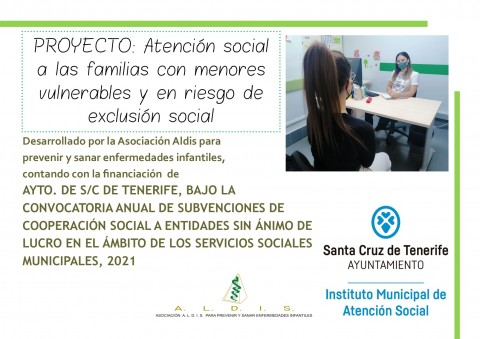 Cartel del proyecto de atención social a las familias con menores vulnerables y en riesgo de exclusión social