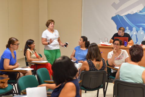 Juana de la Rosa en un taller de Crowdfunding