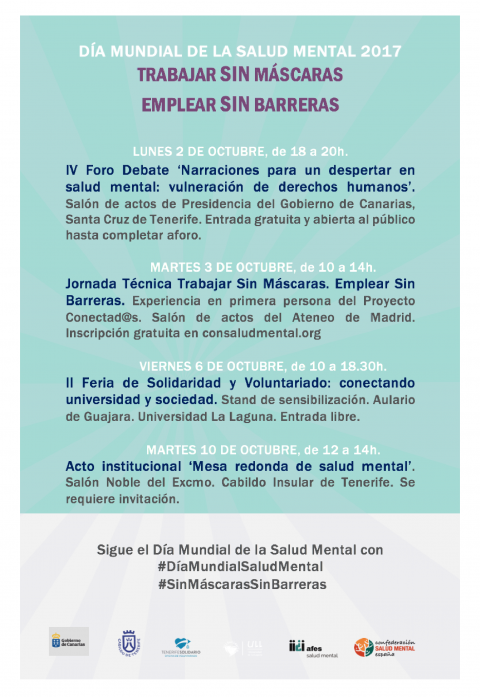 Programa de actividades Día Mundial de la Salud Mental