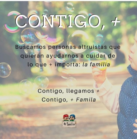 Cartel de la Campaña de búsqueda de apoyo de la Asociación + Familia