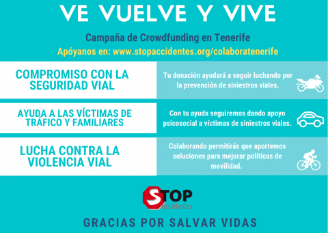 Cartel de la Campaña "Ve, Vuelve y Vive" de Stop Accidentes