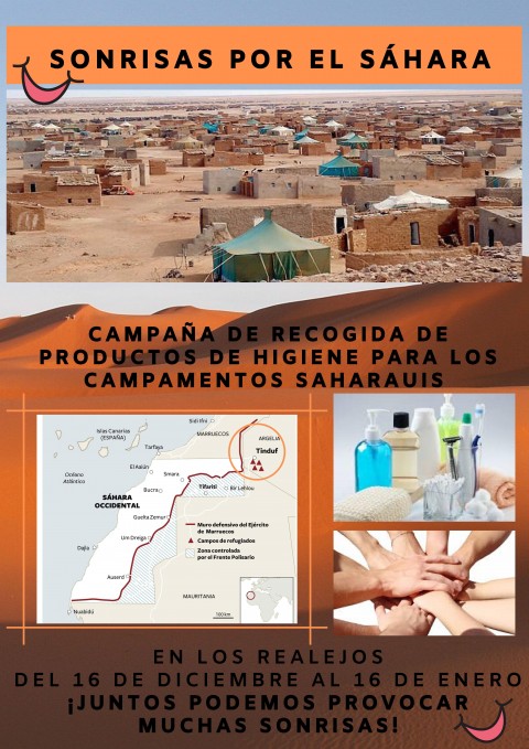 Cartel de la recogida de productos de higiene 