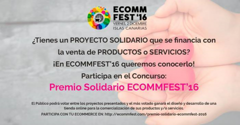 Cartel del Premio Solidario ECOMMFEST 2016