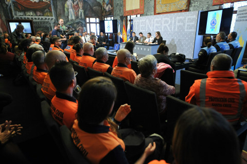 Un instante de la conmemoración del Día Internacional de la Protección Civil