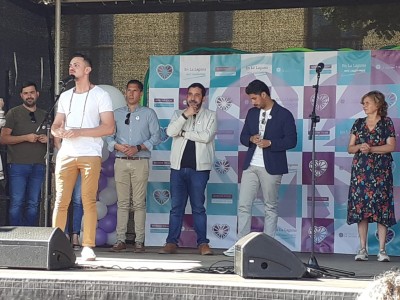 Un instante de la inauguración con la intervención de Nauzet Gugliotta, consejero delegado de Participación Ciudadana y Diversidad