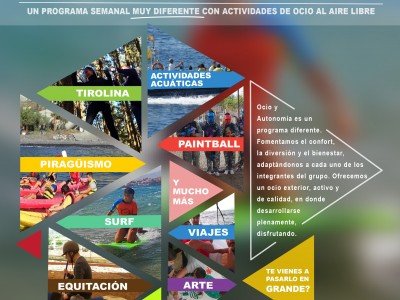 Cartel del programa de ocio y autonomía para jóvenes con diversidad funcional de ALDIS