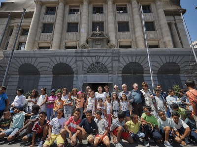 Recepción de los niños saharauis en el Cabildo de Tenerife
