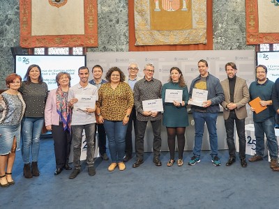 Foto de familia de los ganadores del I Concurso de Cortos de SINPROMI