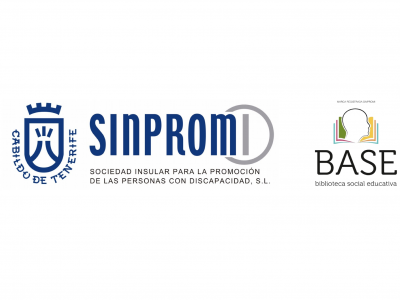 Logotipo de SIMPROMI S. L. y  el área de Innovación Tecnológica y Biblioteca Social Educativa de esta Sociedad Insular