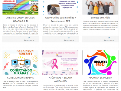 Inicio Campañas Especial Crowdfunding COVI-19 Entidades de Voluntariado