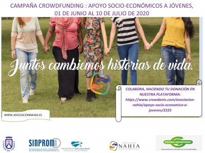 Cartel de la campaña de Nahia "Apoyo socio-económico a jóvenes"