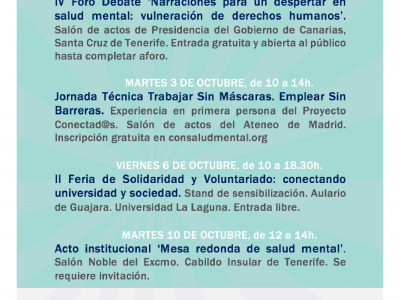 Programa de actividades Día Mundial de la Salud Mental