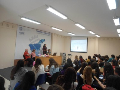 Representantes de las diversas asociaciones que participaron en la visita de los alumnos del Colegio de la Pureza