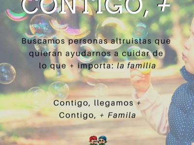 Cartel de la Campaña de búsqueda de apoyo de la Asociación + Familia