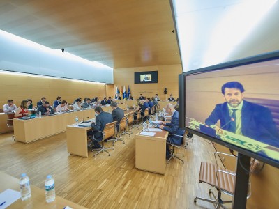 Fotografía panorámica del Pleno, celebrado en el Cabildo Insular de Tenerife para conocer la situación actual de la isla. 