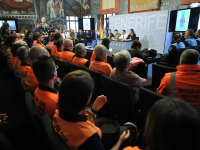 Un instante de la conmemoración del Día Internacional de la Protección Civil