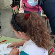 El alumnado realizando las actividades